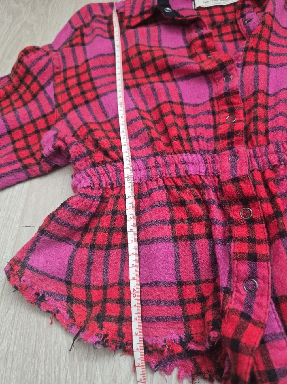 We The Free Pink & Red Plaid Button-Front Shirt Size S Cotton Wool - Picture 7 of 11